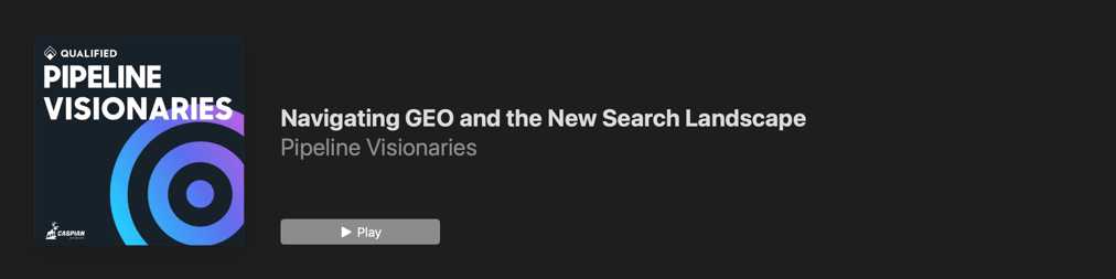 Podcast cover for 'Navigating GEO and the New Search Landscape' exploring geographic targeting, search optimization, and cross-market GTM strategy for global B2B SaaS teams.