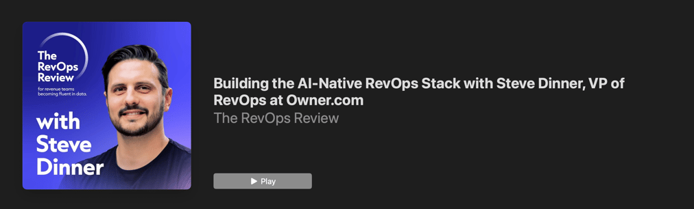 Steve Dinner: How a VP of RevOps rebuilds the stack around AI, from LLM governance to token spend.